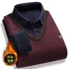 Herrtröjor tröjor med krage polo skjortor långärmad kläder vintage smart casual stickad fleece varm kall blus 231116