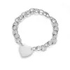 High Quality T Family Bracelet Women's Thick Chain Fashion High Grade Charm Ism Handcrafted Heart Shaped Pendant