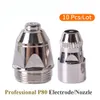 Boquilla de electrodo de Plasma CNC P80, calibre 1,1, 1,3, 1,5, 1,7mm, consumible para antorcha, 10 Uds.