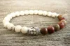 Strand 8MMNatuursteen PicassoJasper Armbanden Mala Kralen Armband Meditatie Yoga Boeddha Stretch Mannen Sieraden