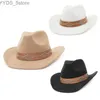Sombreros de ala ancha Sombreros de cubo 9 estilos Hombres Mujeres Negro Blanco Caqui Sombrero de vaquero occidental Sombrero de ala ancha Sombrero al aire libre Hombre Sombrero de vaquera YQ231116