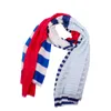 Scarves Soft And Comfortable Thick Fine Blue White Stripe Splicing Color Contrast Personality All-match Scarf Beach Towel