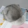 Top Caps Tavşan Kürk Şapkalar Kadınlar için Kış Sıcak Katı Orijinal Lüks Kapak Yüksek Kaliteli Kadın Şapka Kuyruklu Kız Kedi 231116