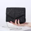 Evening Bags Black Crossbody Bag For Women Vintage Bling Sequins Clutch Purse Ladies Office Messenger Shoulder High Quality Luxury 2023