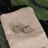 Pendientes con letras de diamante azul, tachuelas de fiesta para mujer, pendientes de boda con dije de cristal de lujo para mujer