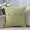 Kudde Case Creative Home Sofa Jul Decoration Button Square Cover Solid Color Imitation Linen Kudde för kuddar