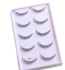 False Eyelashes 5 Pairs Bottom Lashes Pack Synthetic Hair Natural Daily Lower Reusable Clear Band B011466472
