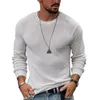 Herren Pullover Casual Slim Langarm Pullover Einfarbig Rundhals Shirt Warme Passform