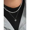 Chains Small And Luxurious Design With Golden Heart Pattern 925 Sterling Silver Necklace For Women's Collarbone Chain