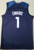 Basketbalstad Heren Anthony Edwards Jersey 5 Karl-Anthony Towns 32 Verdiend voor sportfans Alles gestikt Association Puur katoen Icoon Marineblauw Wit Zwart Hoge uitverkoop