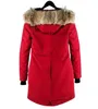 Piumini da donna firmati Cappotto lungo Parka Canada Duck frangivento Rossclair Parka Colletto della giacca Piumino invernale Cappotto di pelliccia di lupo reale Cappuccio artico Trim Doudoune Manteau