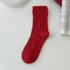 Women Socks Women's Cotton Breathable Christmas Year Red For Girls Fashion Striped Casual Autumn Winter Warm Comfort