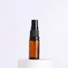 Stock 10ml Brown Flat Shoulder Light Avoidance Essence Bottle With Glass Pipe And Childproof Caps