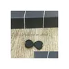 Pendant Necklaces Fashion Sier Color Both Heart Love Lava Stone Necklace Volcanic Rock Aromatherapy Essential Oil Diffuser F Dhgarden Dhrne