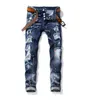 Мужские джинсы Dsquare Европейский и американский роскошный дизайнер d2 Мужские джинсы Slim Fit Эластичные брюки с вышивкой Модная мужская одежда Swing Paint Размер США 28-38 Джинсы