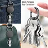 Chaves 100pcs corda de fio Camping ladrão titular tactical Keychain Anel ao ar livre Retorno Cabo de corrente retrátil