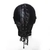 Jouets pour adultes Masque érotique Cosplay Fétiche Bondage Couvre-chef avec bouche Ball Gag BDSM Cagoule en cuir érotique pour hommes femmes Jeux pour adultes Masque sexy 231116