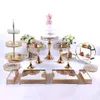 Stampi da forno Oro Argento 6 15 pezzi Placca in metallo cristallo Alzata per torta Set Display Matrimonio Compleanno Festa Dessert Cupcake Piatto Rack 231115
