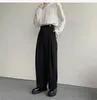 Herenbroek 2023 Zwart Pak Mannen Mode Sociale Herenjurk Koreaanse Losse Oversized Wijde Pijpen Formele Broek