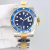 Rolaxs Watches Clean Automatic Submarine Pepsi Bezel Green Dial 904L 40mm Self Wind Mechanical Movemen