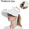 ワイドブリム帽子バケツ帽子女性のための太陽の帽子ワイドブリムUV保護バイザーUPF 50+釣り帽子折りたたみ式ポニーテール夏の夏帽子剥離可能なフラップYQ231116