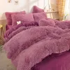 Zestawy pościeli luksusowe super kudłaty miękkie koralowe polarowe ciepłe przytulne łopatki księżniczki norka aksamitna podwójna kołdra łóżko kołdry 231116
