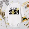 Rompers Hello 2024 born baby jumpsuit long sleeved this is my first Year boy girl Ropa costume 231115