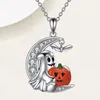 Anhänger Halsketten Halloween Spaß Kürbis Geist Halskette Mond Frauen Interessanter Schmuck Urlaub Geschenk