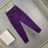 Dżinsowe dżinsy fioletowe dżinsowe spodnie dżinsowe 2023 Wiosna jesienna luźna bawełniana elastyczna ołówek dżins harem