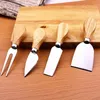 Knives 4pcs/set Bard Set Oak Bamboo Wood Handle Cheese Knife Slicer Kit Kitchen Cooking Tools Cheedse Cutter