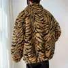 Kurtki męskie Faux Fur Płaszcz dla mężczyzn TIGER TIGER LOPARD Imitate Fur Jattera Grube ciepłe puszyste pluszowe luźne zworki 231115