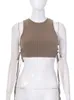 Seasons voor dames Tanks Cut Lace Up Sexy Crop Tops Dames kleding Street Fashion Ribbed gebreide tanktop zomer 2023 Vrouw ASPE86794