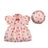 Girl Dresses Toddler Girls Child Sleeve Strawberry Prints Summer Dress Cheongsam Clothes For Kids Love