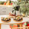 Borden kerstkasterkaraal bord multifunctioneel gladde eenvoudig te reinigen natuurlijke tree schotel dessert snoepschotel slager