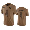 Washington''Commanders''Men 17 Terry McLaurin 21 Sean Taylor 4 Curtis Samuel 1 Jahan Dotson Dames Jeugd Custom Brown 2023 Salute To Service Limited Jersey