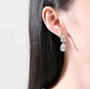 Superbes boucles d'oreilles pendantes bijoux de luxe en or blanc 18 carats goutte d'eau 5A zircon cubique moissanite diamant pierres précieuses fête dîner femmes mariage boucle d'oreille cadeau