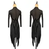 Stage Wear Fringe Latin Competition Dress Women Costume Rumba Dresses Mesh Tap Dancewear Salsa Dancing Outfit Designer Clothes JL3118