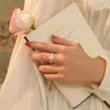 Klusterringar naturligt sötvatten pärla trendig rosblomma 14k guldfyllda damer ring smycken för kvinnor bröllopspresenter ingen blekning