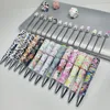 42pcs Arrival Beaded Ballpoint Pens Beadable For DIY Beads Ball Pen Rollerball Kids Students Presents