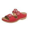 Sandaler Fashion Summer Women Thick Sole Wedge Heel Lightweights Flowers Casual and Bekväm bandage för kvinnors och