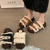Pantoufles Chaussures en laine mode chaussures pour femmes sac talon chaussons pour femmes Peep Toe chaussures plates pour femmes Zapatillas De Estar Por Casa Mujer 231116
