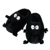 Slippare Creative Funny Coal Ball Woolen Lovers Home Slipper Women Warm Non Slip Cotton Slippers Män och kvinnor inomhus Hushåll Slipper 231116