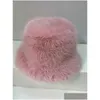 Casquettes de balle Big Fluffy Fausse Fourrure Chapeau de godet pour les femmes de luxe en peluche pêcheurs chaud pêcheur d'hiver Colorf et magnifique livraison directe F Dhsfy