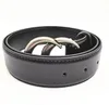 Mens Womens Designer Belt Genuine Cowhide Leather black Gold+silver Buckle Size 105-125CM