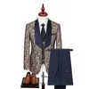 Costumes pour hommes, nouvelle collection automne hiver, luxe, broderie Jacquard, robe de mariée, Blazer, gilet, pantalon, ensemble trois pièces Wedding Suit Set