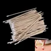 Cotton Swab 100 pcs Long Wood Cotton Swab Eyelash Extension Tools Medical Ear Care Cleaning Wood Sticks Cosmetic Cotton Swab Cotton Buds TipL231116