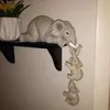 Decorative Objects Figurines Resin Elephant Ornament Family Simulation Animal Cartoon Desktop Hanging Kids Room Accessories 231115