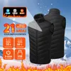 Gilets pour hommes 21 zones gilet chauffant hommes veste chauffée hiver femmes électrique USB chauffage veste tactique homme gilet thermique corps plus chaud manteau 231115