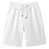 Pantalones para hombres de verano de algodón de algodón de tejido cortos de moda transfronterizos de color sólido