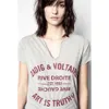 23 T-shirt estiva Zadig Voltaire Camicie da donna stampa classica hot drill T-shirt manica corta in puro cotone con scollo a U